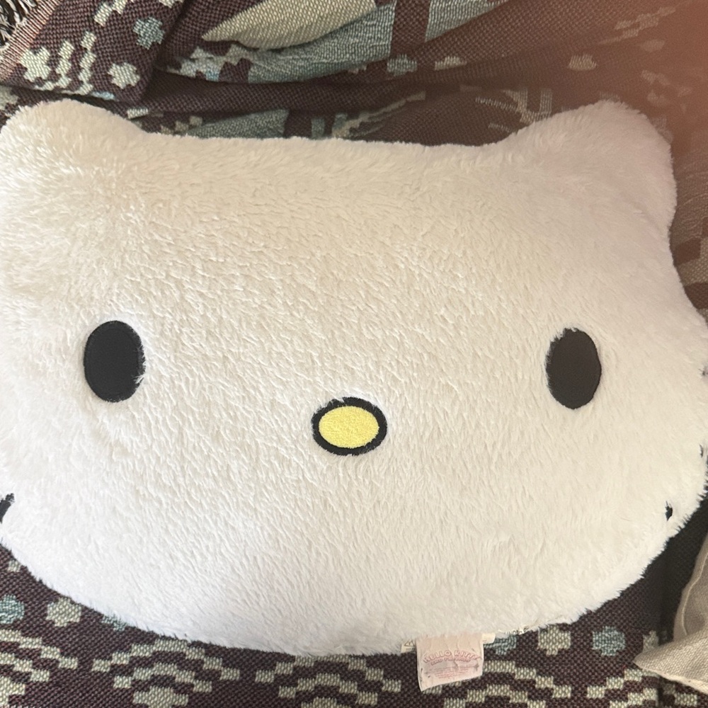 Hello Kitty White and Black Plush Pillow